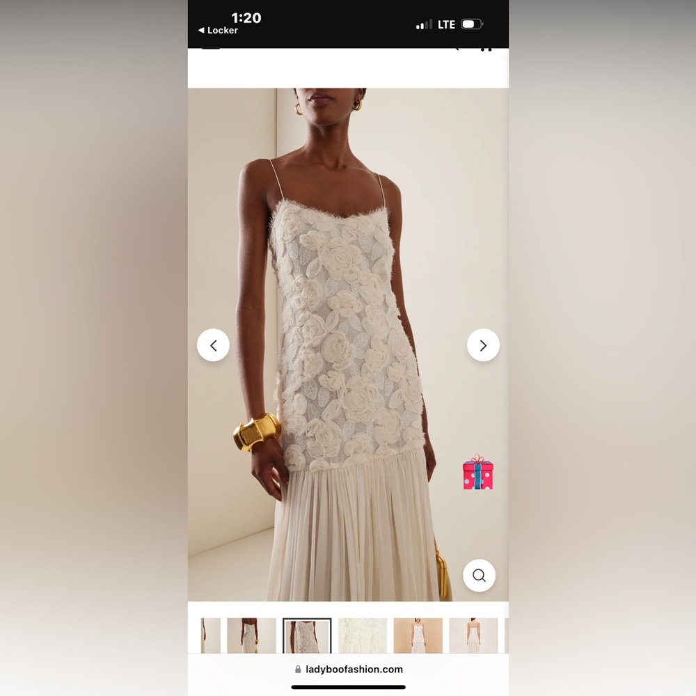 NEVER WORN Elegant Cream Floral Dress